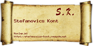 Stefanovics Kont névjegykártya